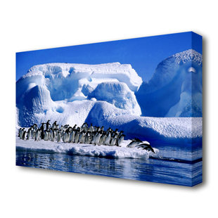 East Urban Home '7 Penguins' Painting Print on Wrapped Canvas | Wayfair ...